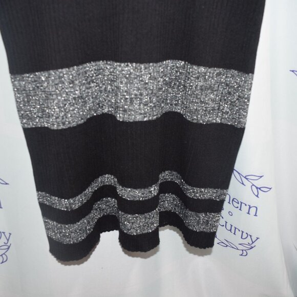 NWT NYC Sweater Dress, Gray/Black Stripes, Size 3X - Picture 2 of 8